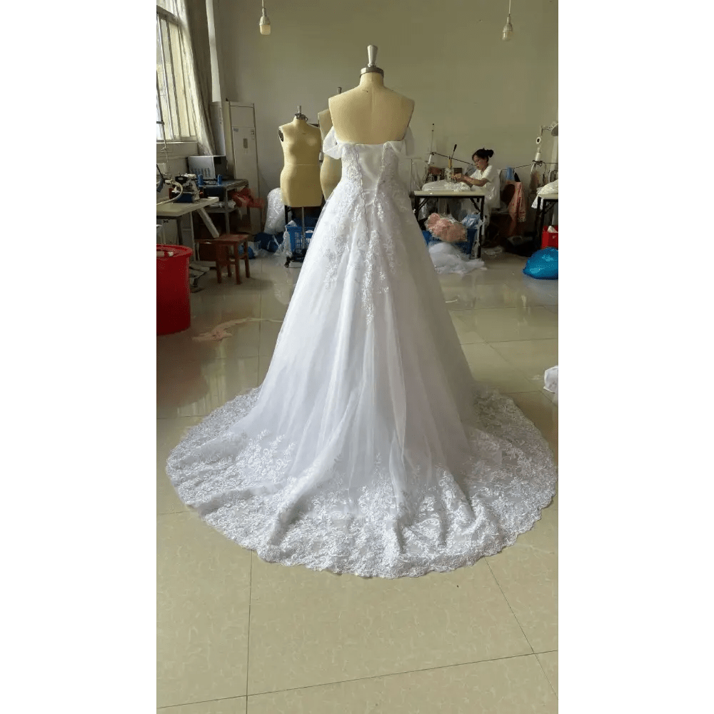 Off-Shoulder Lace Bridal Wedding Dress - Luzilly Bridal & Apparel