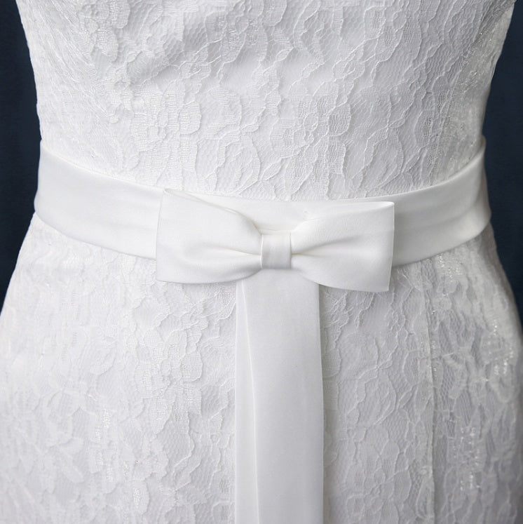 Off-Shoulder Lace Fishtail Wedding Dress - Luzilly Bridal & Apparel