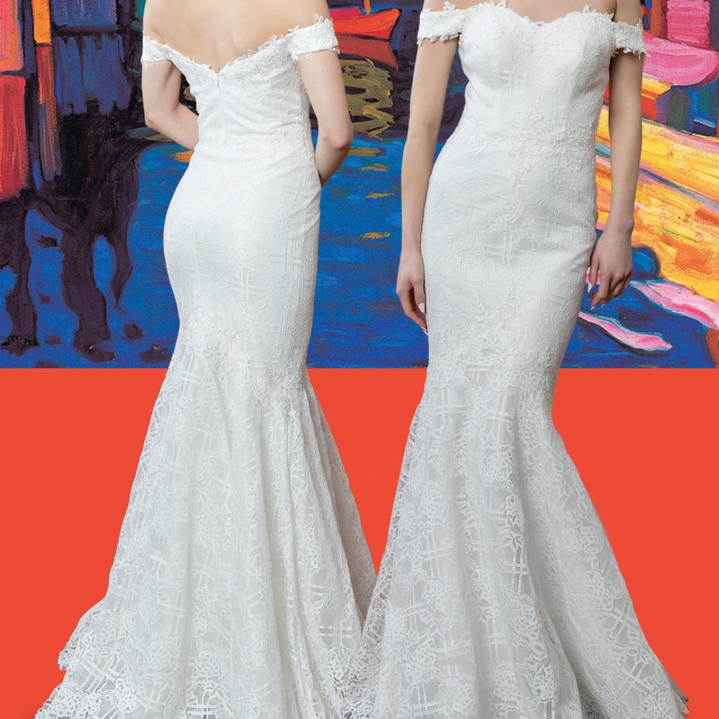 Off-Shoulder Mermaid Wedding Gown - Luzilly Bridal & Apparel