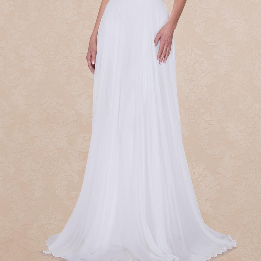 Off-Shoulder Minimalist Evening Gown - Luzilly Bridal & Apparel