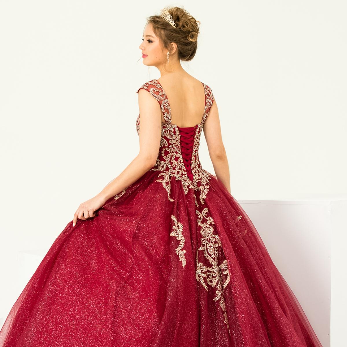 Off-Shoulder Rhinestone Party Gown - Luzilly Bridal & Apparel