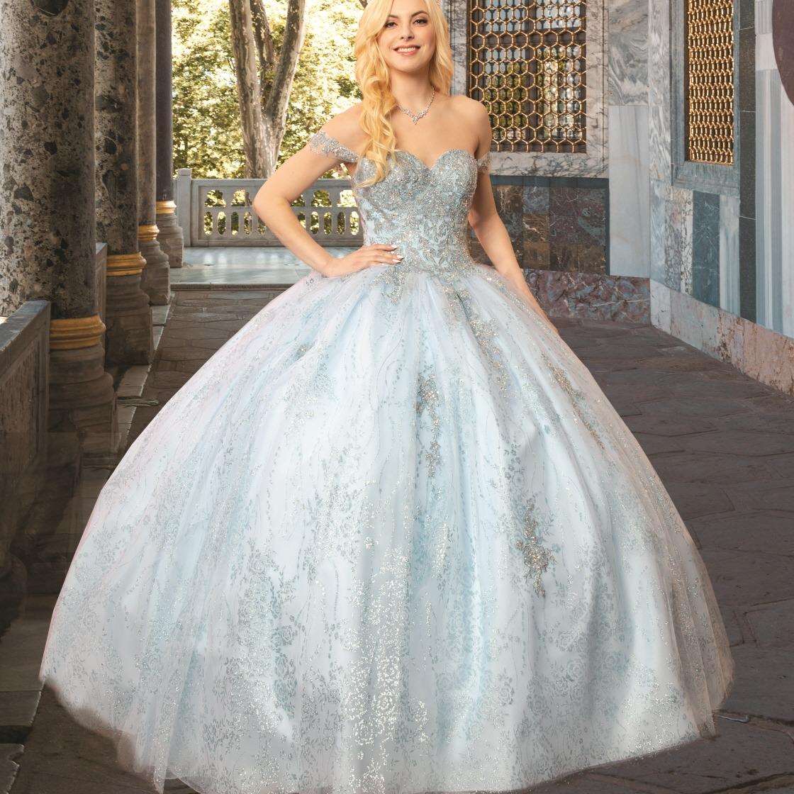 Off-Shoulder Sequin Quinceañera Ball Gown - Luzilly Bridal & Apparel