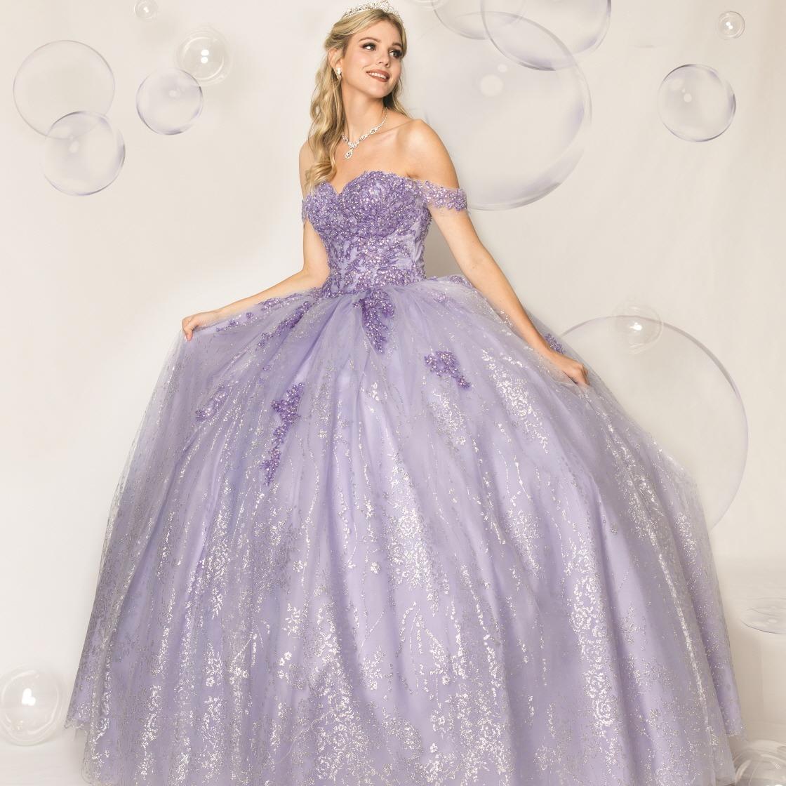 Off-Shoulder Sequin Quinceañera Ball Gown - Luzilly Bridal & Apparel