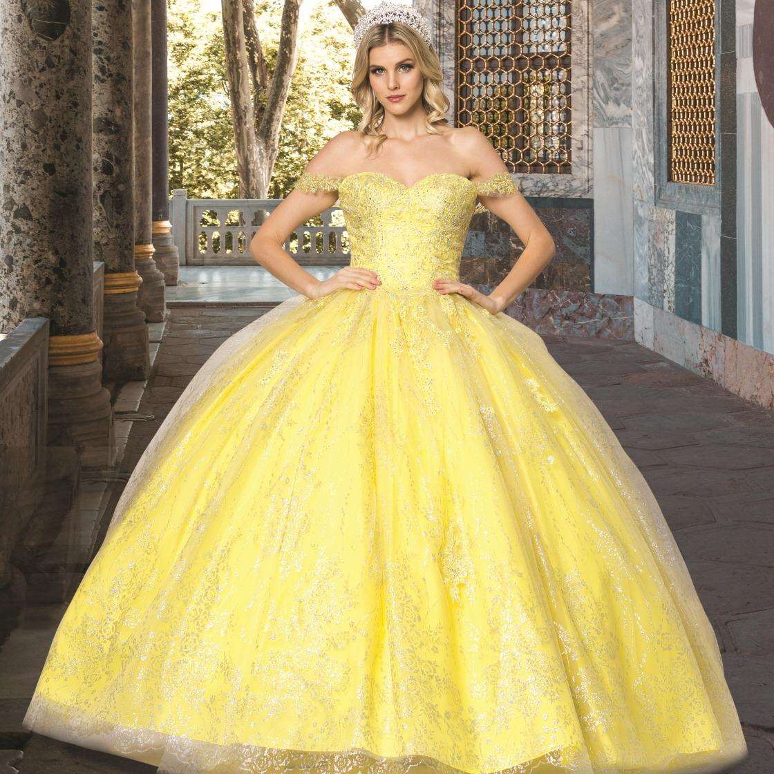 Off-Shoulder Sequin Quinceañera Ball Gown - Luzilly Bridal & Apparel