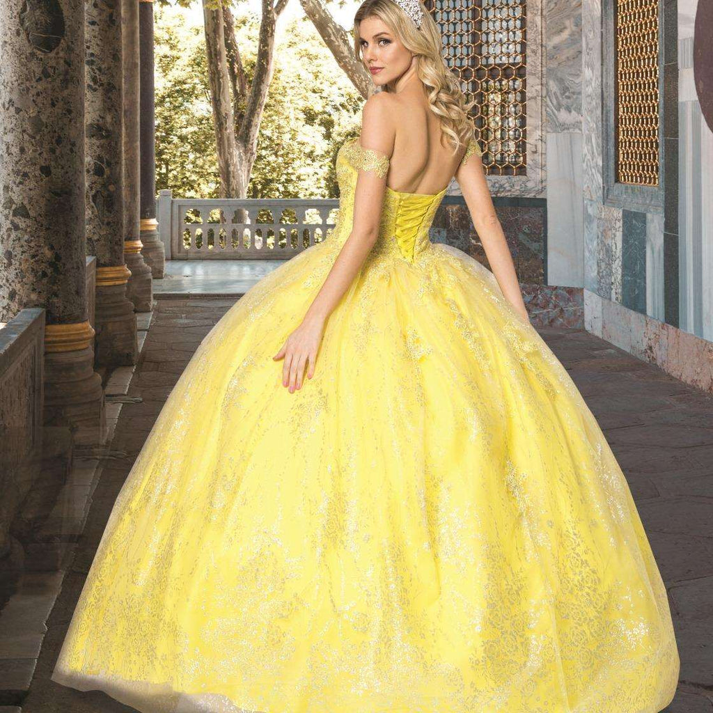Off-Shoulder Sequin Quinceañera Ball Gown - Luzilly Bridal & Apparel