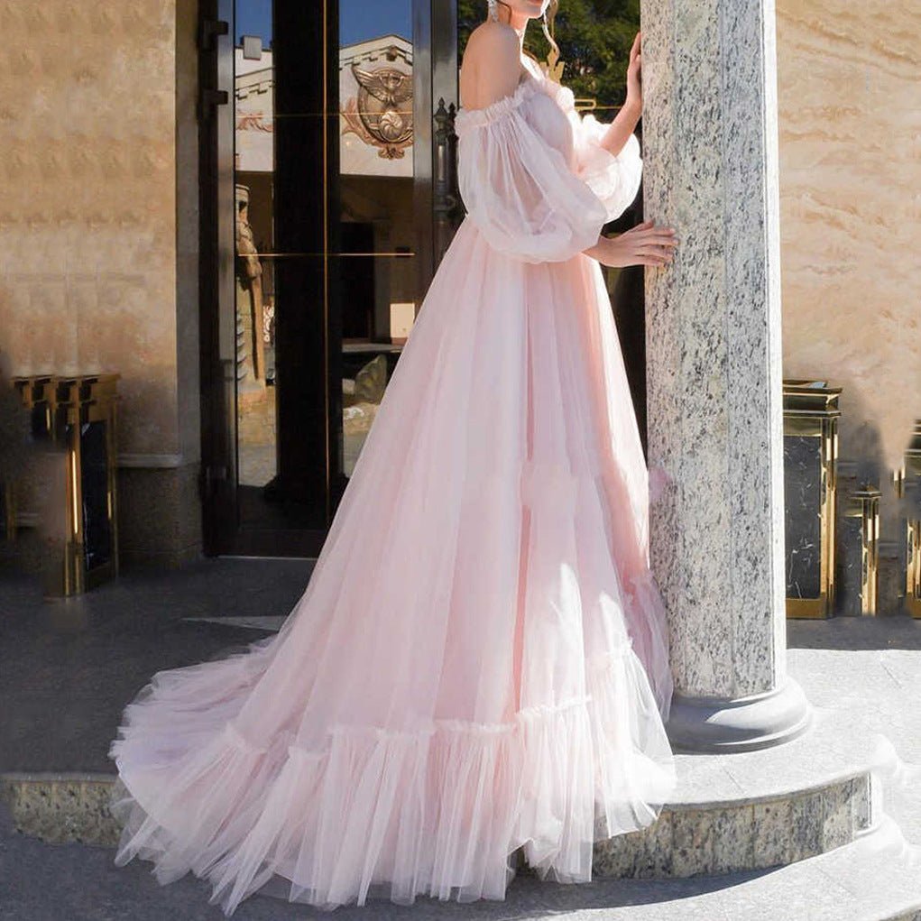Off-Shoulder Tiered Swing Dress - Luzilly Bridal & Apparel