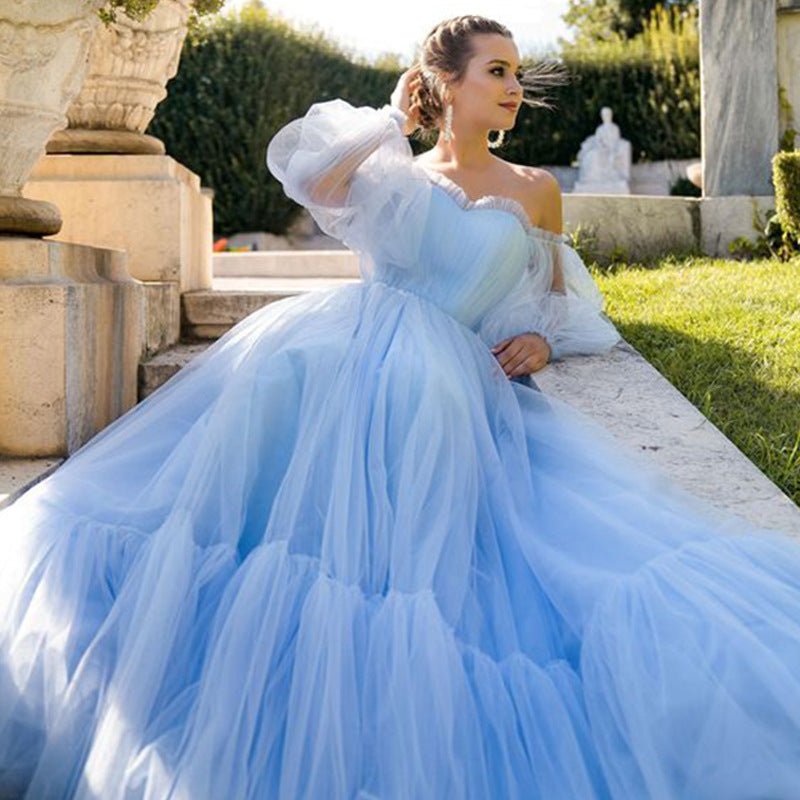 Off-Shoulder Tiered Swing Dress - Luzilly Bridal & Apparel