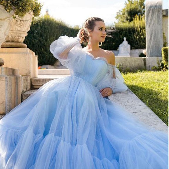 Off-Shoulder Tiered Swing Dress - Luzilly Bridal & Apparel
