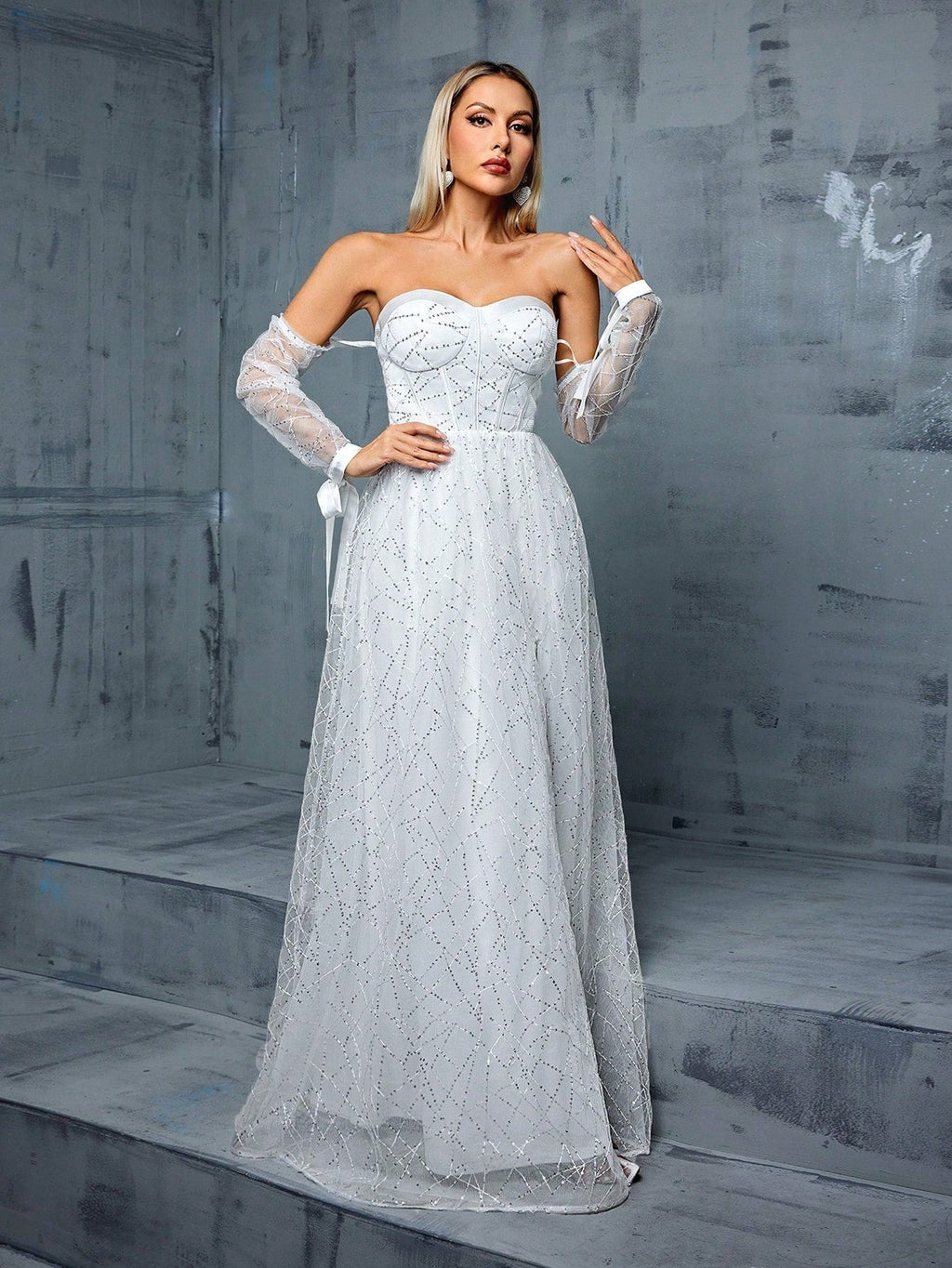 Off-Shoulder Tube Top Evening Dress - Luzilly Bridal & Apparel