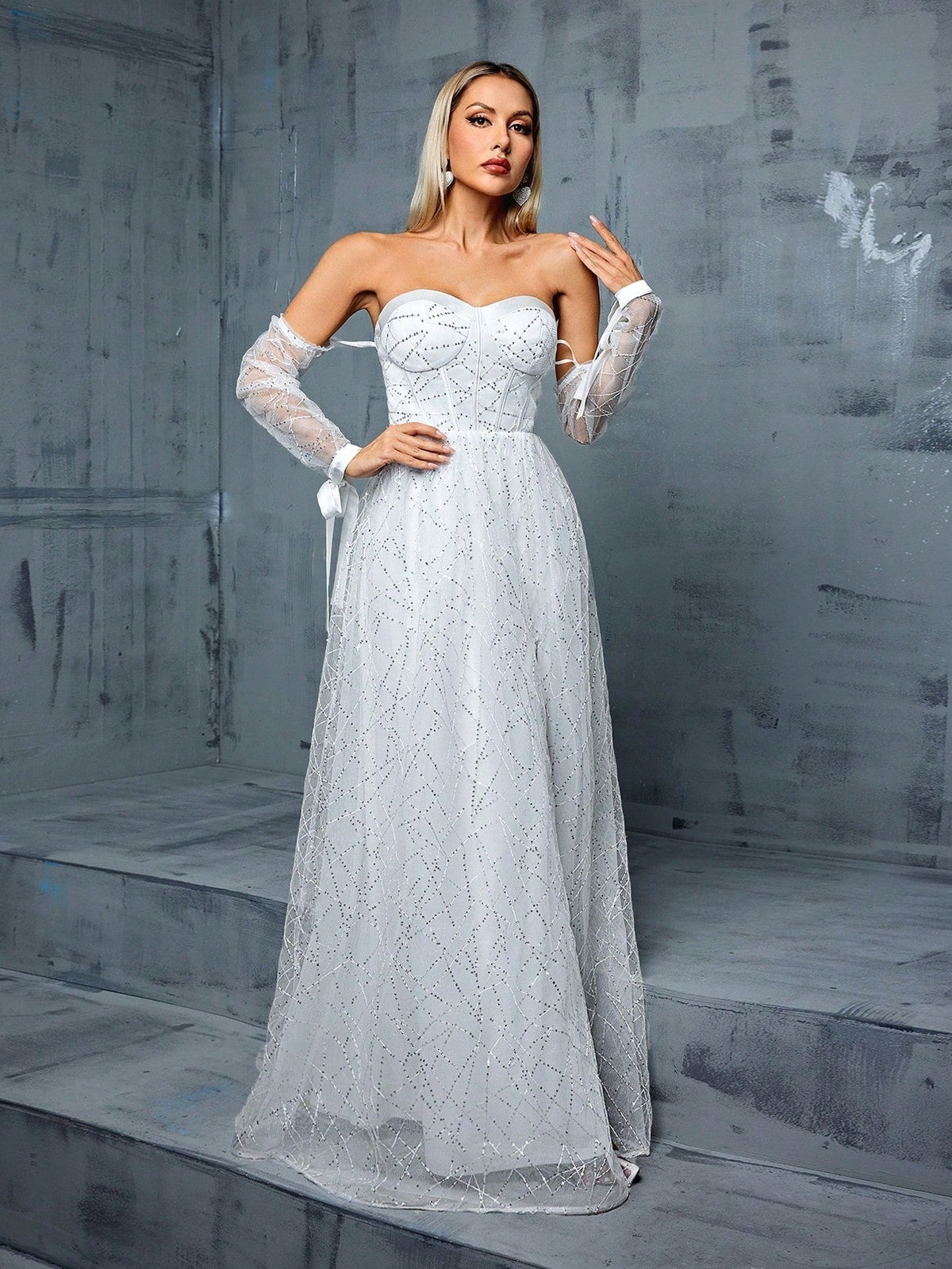 Off-Shoulder Tube Top Evening Dress - Luzilly Bridal & Apparel