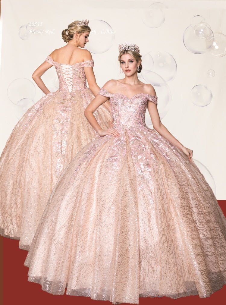 Off-Shoulder Tulle Quinceañera Ball Gown - Luzilly Bridal & Apparel