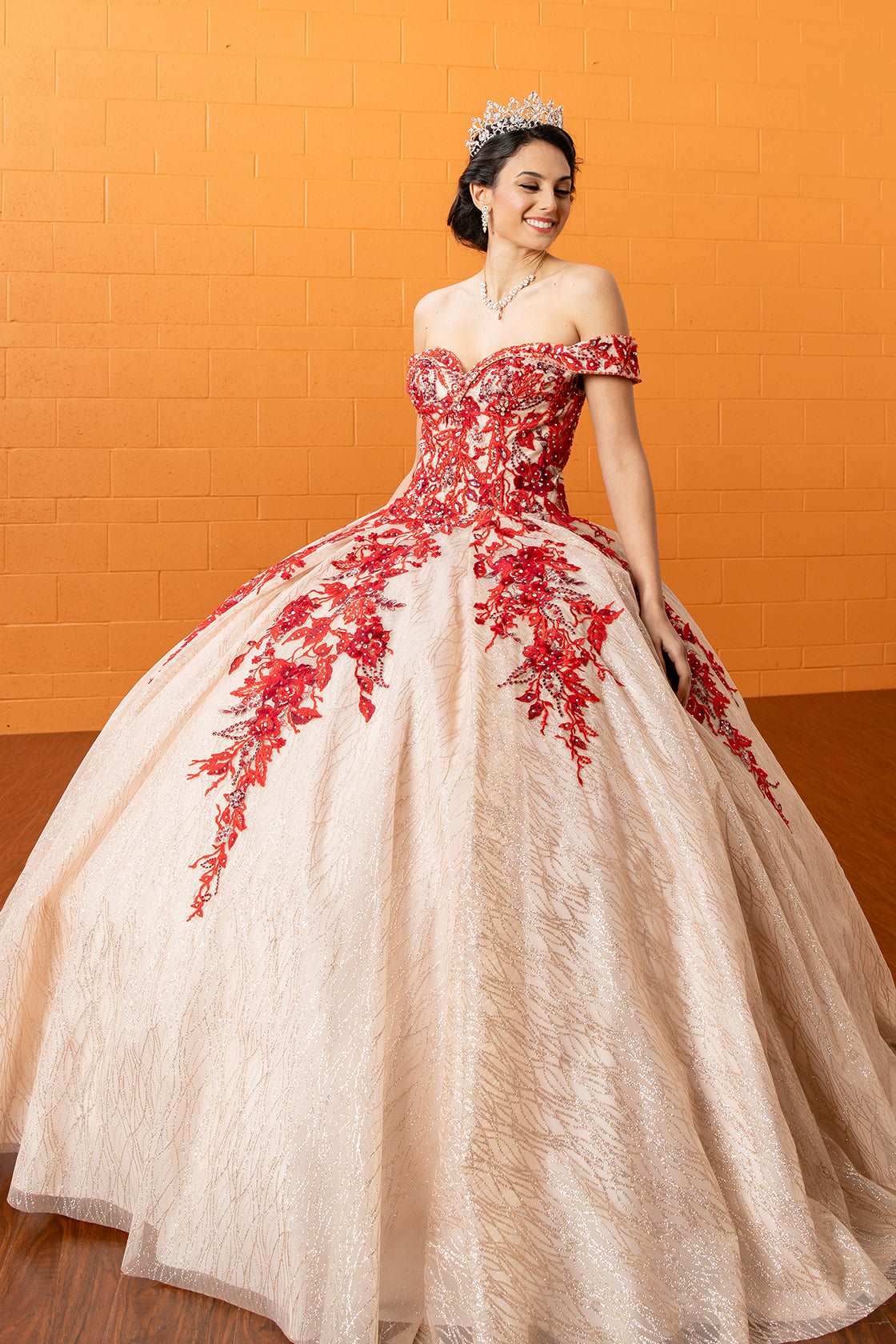 Off-Shoulder Tulle Quinceañera Ball Gown - Luzilly Bridal & Apparel