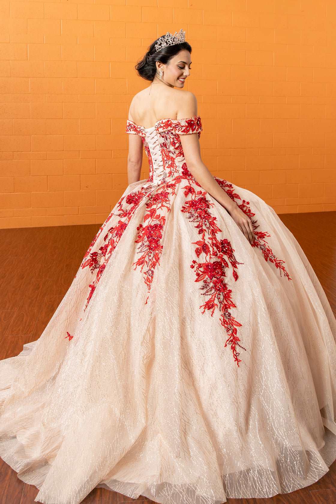 Off-Shoulder Tulle Quinceañera Ball Gown - Luzilly Bridal & Apparel
