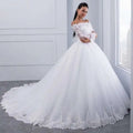 Off-the-Shoulder Bridal Wedding Lace Gown - Luzilly Bridal & Apparel