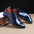 Office Men Dress Shoes Floral Pattern Men Formal Shoes Leather Luxury Fashion Groom Wedding Shoes Men Oxford Shoes Dress 37-50 - Luzilly Bridal & Apparel