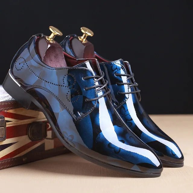 Office Men Dress Shoes Floral Pattern Men Formal Shoes Leather Luxury Fashion Groom Wedding Shoes Men Oxford Shoes Dress 37-50 - Luzilly Bridal & Apparel