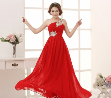One-Shoulder Bridesmaid & Evening Dress - Luzilly Bridal & Apparel