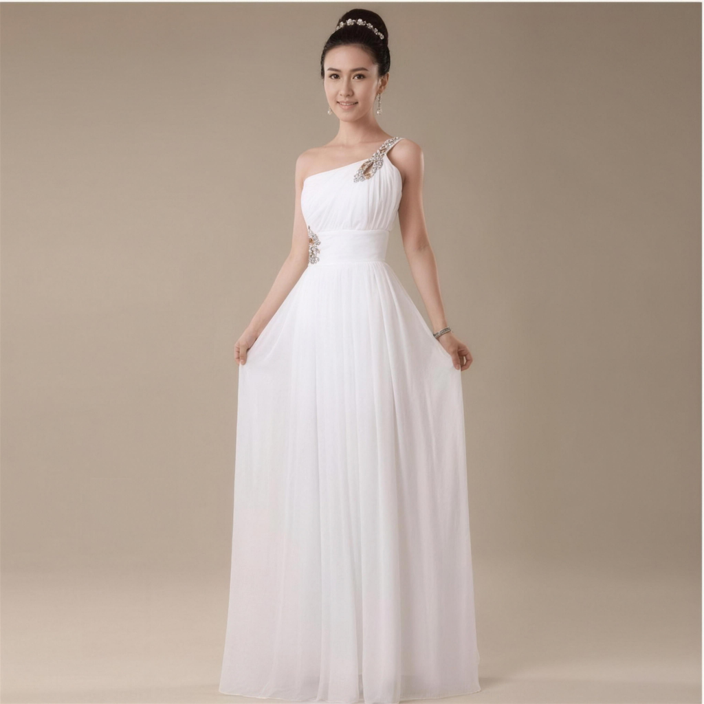 One-Shoulder Bridesmaid & Evening Dress - Luzilly Bridal & Apparel