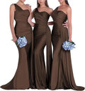 One-Shoulder Corset-Back Mermaid Bridesmaid Dress - Luzilly Bridal & Apparel