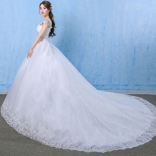 One-Shoulder Crystal-Embellished Wedding Dress - Luzilly Bridal & Apparel