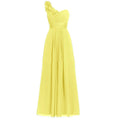 One-Shoulder Floral Chiffon A-Line Bridesmaid Dress - Luzilly Bridal & Apparel