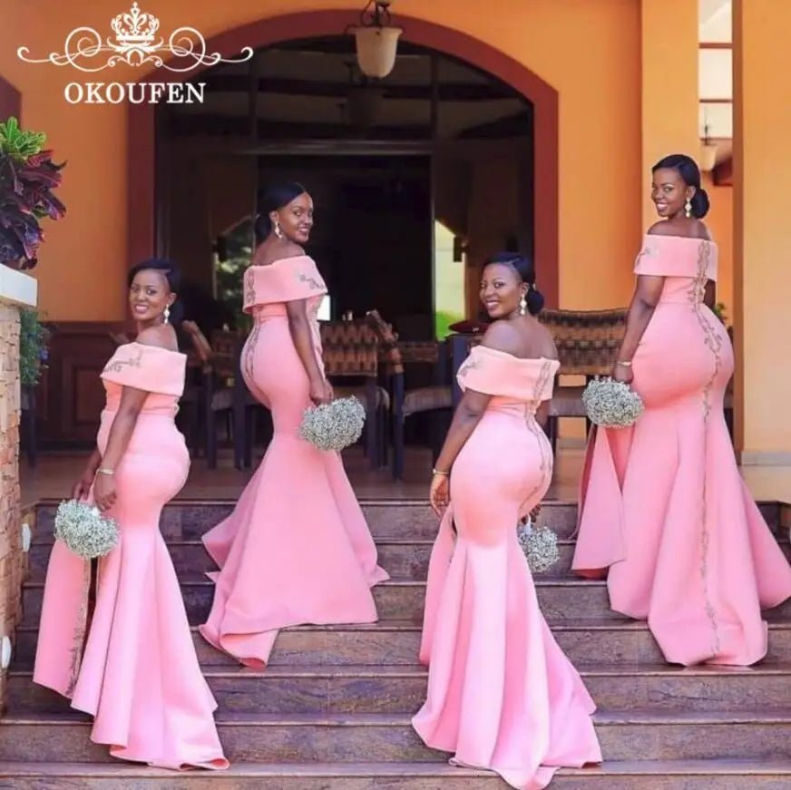 One-Shoulder Mermaid Bridesmaid Dress - Luzilly Bridal & Apparel