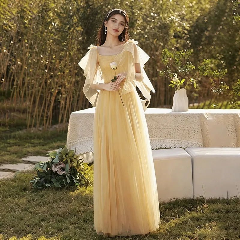 One-Shoulder Puff-Sleeve A-Line Bridesmaid Dress - Luzilly Bridal & Apparel