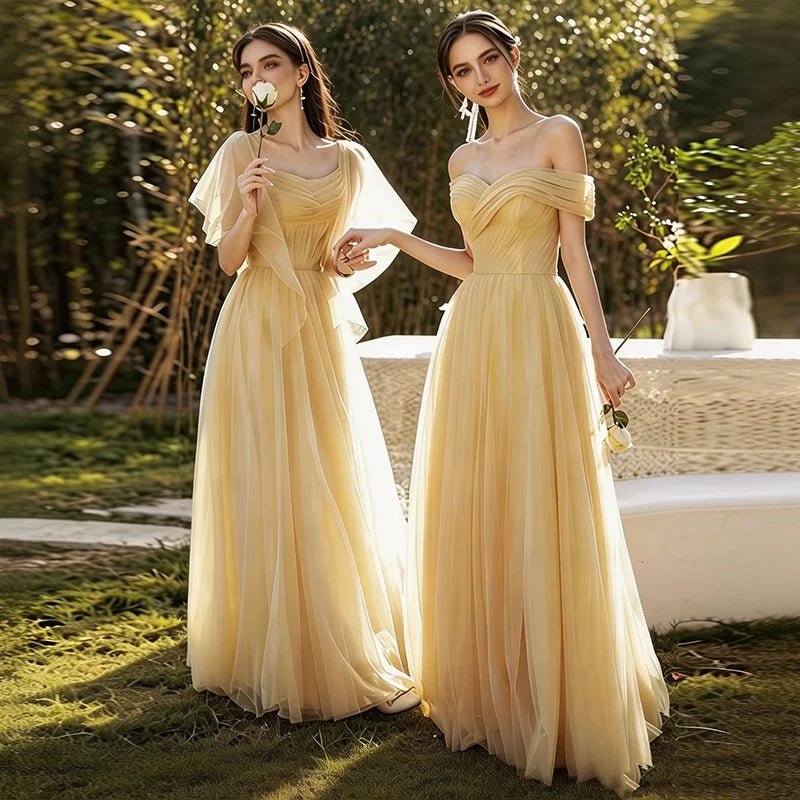 One-Shoulder Puff-Sleeve A-Line Bridesmaid Dress - Luzilly Bridal & Apparel