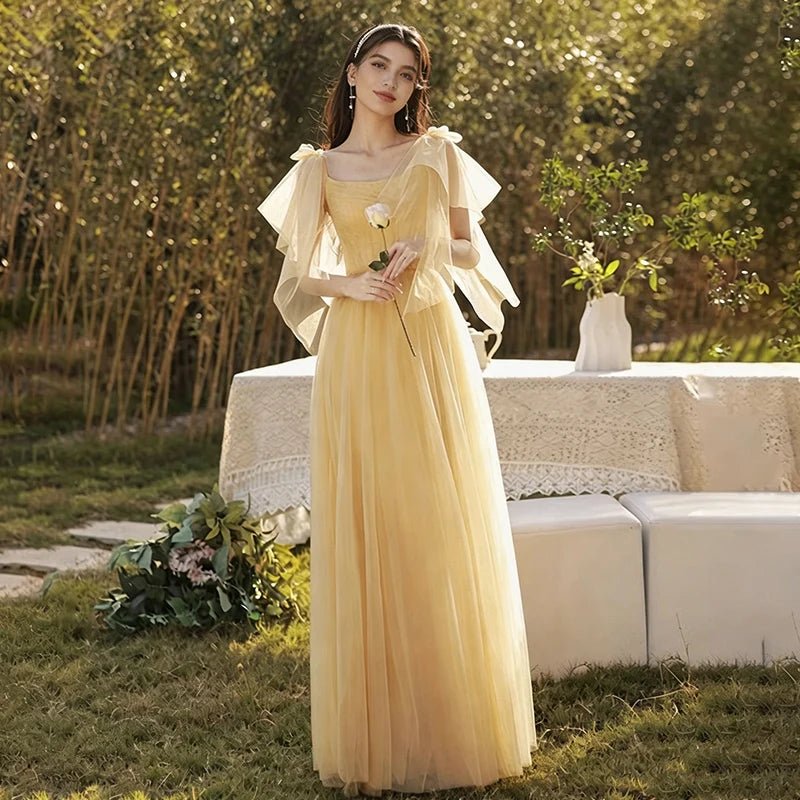 One-Shoulder Puff-Sleeve A-Line Bridesmaid Dress - Luzilly Bridal & Apparel