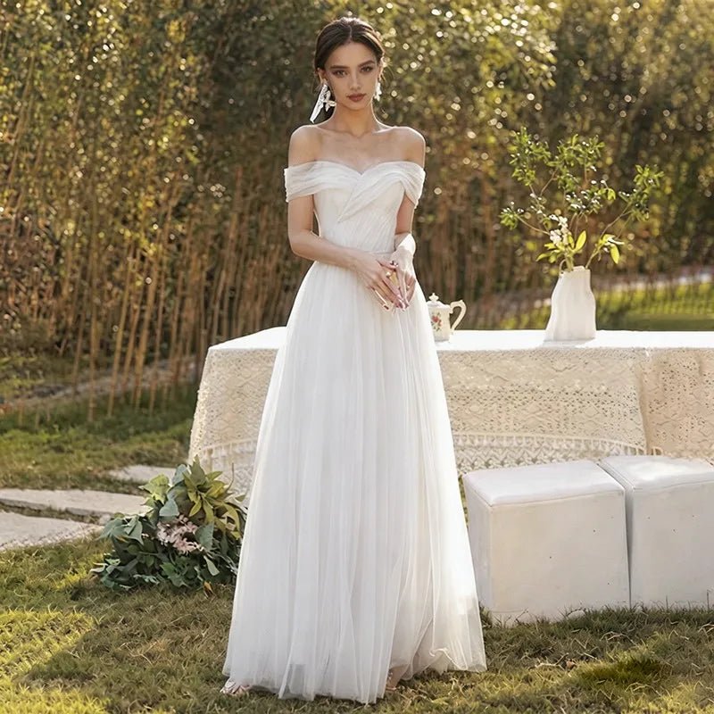 One-Shoulder Puff-Sleeve A-Line Bridesmaid Dress - Luzilly Bridal & Apparel