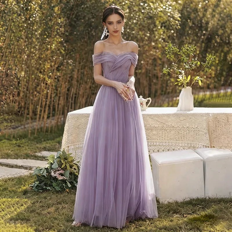 One-Shoulder Puff-Sleeve A-Line Bridesmaid Dress - Luzilly Bridal & Apparel