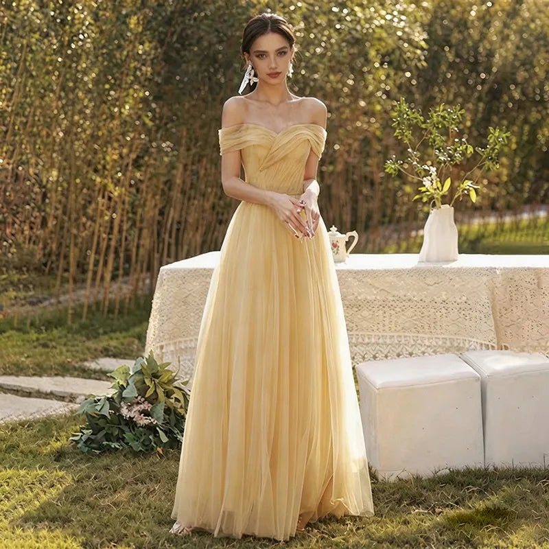 One-Shoulder Puff-Sleeve A-Line Bridesmaid Dress - Luzilly Bridal & Apparel