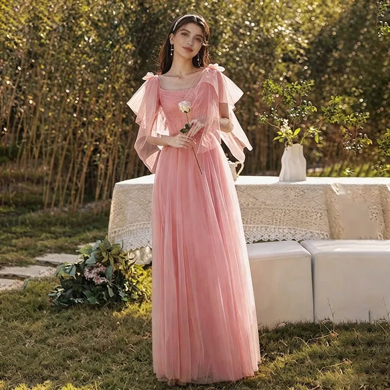 One-Shoulder Puff-Sleeve A-Line Bridesmaid Dress - Luzilly Bridal & Apparel