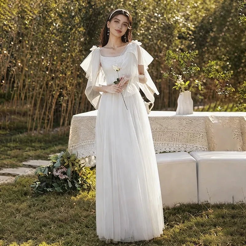 One-Shoulder Puff-Sleeve A-Line Bridesmaid Dress - Luzilly Bridal & Apparel