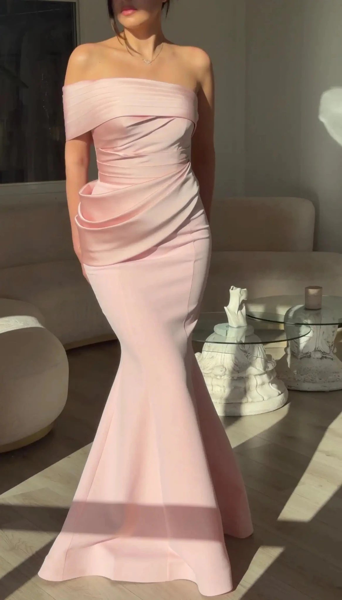 One-Shoulder Ruched Satin Mermaid Bridesmaid Dress - Luzilly Bridal & Apparel