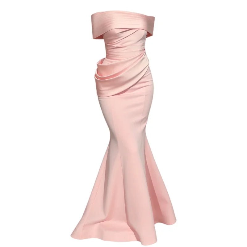One-Shoulder Ruched Satin Mermaid Bridesmaid Dress - Luzilly Bridal & Apparel