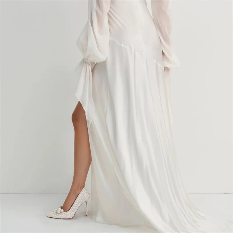 Onlymaker Women Pointed Toe White Bridal Pumps Slip-On Pearl Crystal 11CM Thin Heels Party Wedding Bride Stiletto Shoes - Luzilly Bridal & Apparel