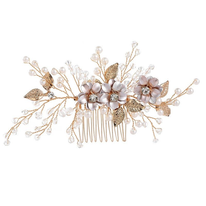 Original Design Bride Headwear, Hanfu Hair Accessories, Wedding Dress Accessories, Handmade Pearl Pan Hair Insertion Comb, Beautiful Hair Comb - Luzilly Bridal & Apparel