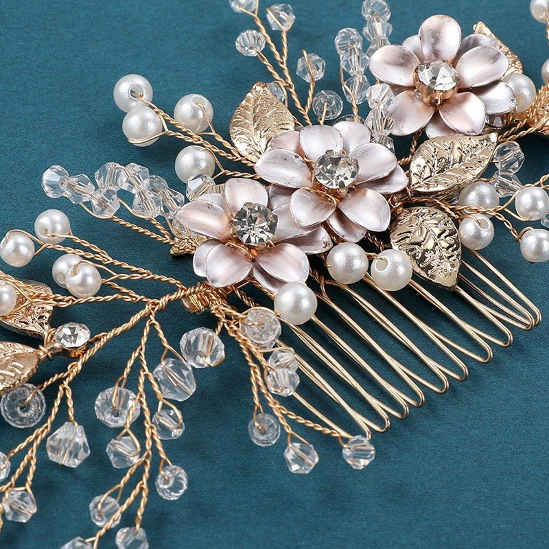 Original Design Bride Headwear, Hanfu Hair Accessories, Wedding Dress Accessories, Handmade Pearl Pan Hair Insertion Comb, Beautiful Hair Comb - Luzilly Bridal & Apparel