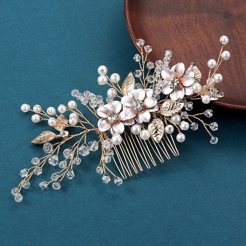 Original Design Bride Headwear, Hanfu Hair Accessories, Wedding Dress Accessories, Handmade Pearl Pan Hair Insertion Comb, Beautiful Hair Comb - Luzilly Bridal & Apparel