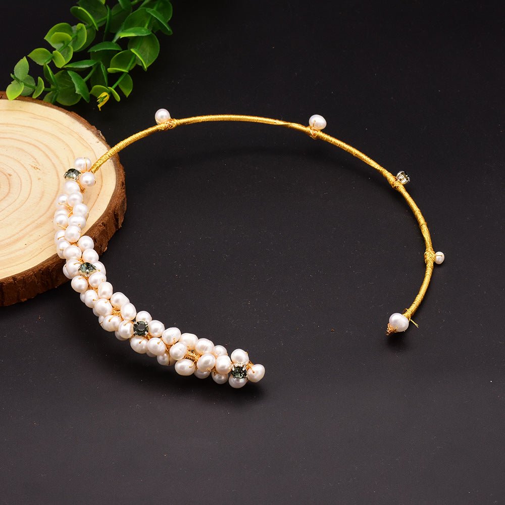 Original design handmade natural freshwater pearl Elegant choker necklace for Women Bridal wedding jewelry - Luzilly Bridal & Apparel
