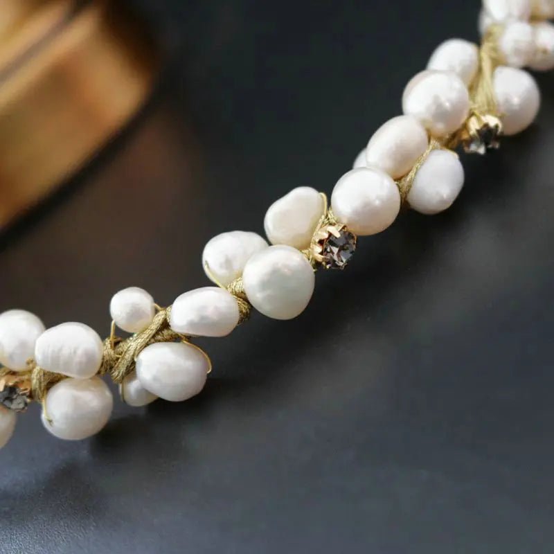 Original design handmade natural freshwater pearl Elegant choker necklace for Women Bridal wedding jewelry - Luzilly Bridal & Apparel