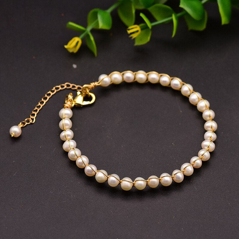 Original Natural Fresh Water Pearl Adjustable Bracelets For Women Gift Bracelet Femme Fine Jewelry - Luzilly Bridal & Apparel