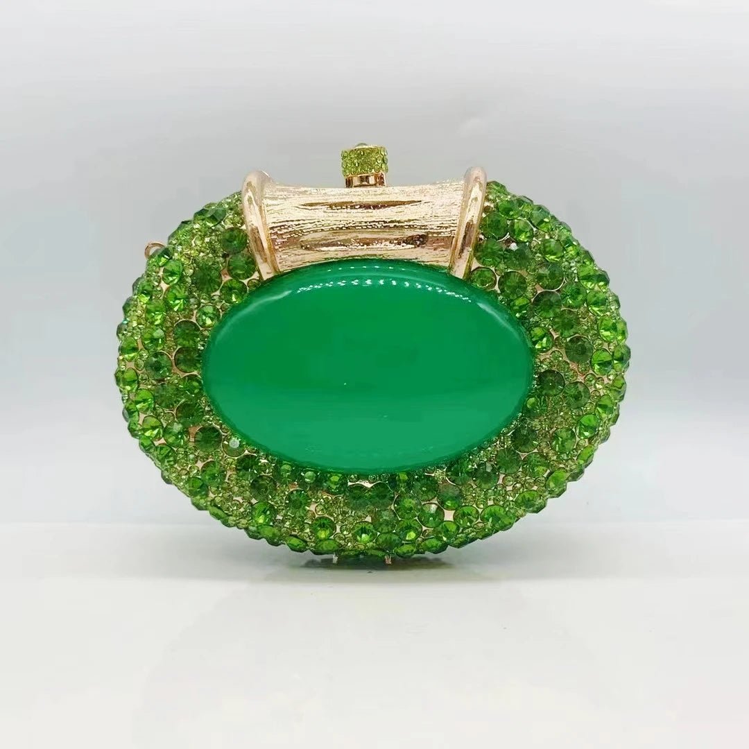 Oval Crystal Bridal Clutch - Luzilly Bridal & Apparel