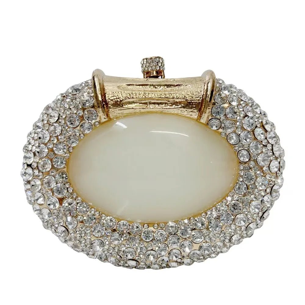 Oval Crystal Bridal Clutch - Luzilly Bridal & Apparel