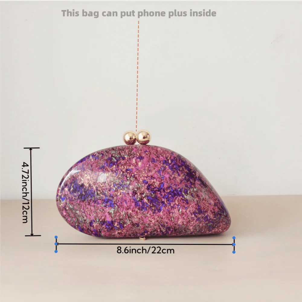 Oval Shell Acrylic Crossbody Clutch - Luzilly Bridal & Apparel