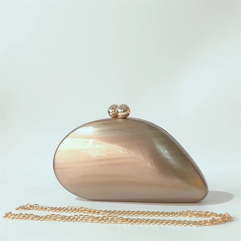 Oval Shell Acrylic Crossbody Clutch - Luzilly Bridal & Apparel