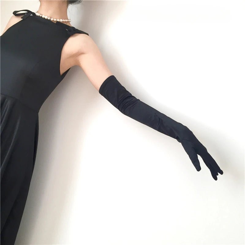 Over-Elbow Silk Satin Bridal Gloves - Luzilly Bridal & Apparel