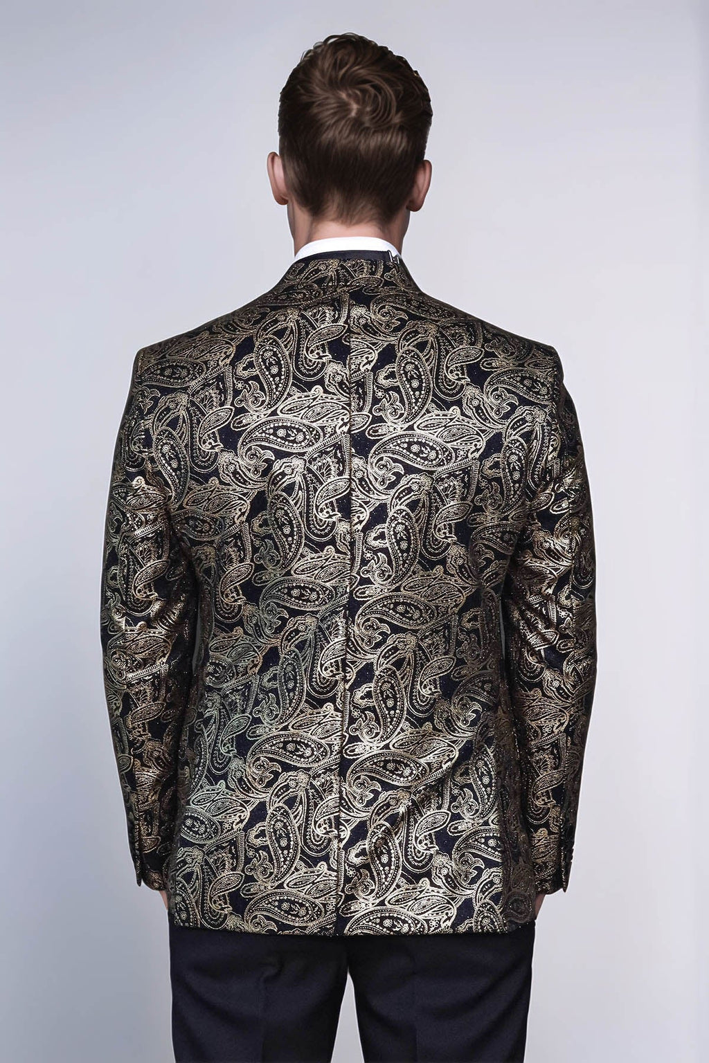 Paisley Peak Lapel Black Men Dinner Tuxedo Jacket - Wessi - Luzilly Bridal & Apparel