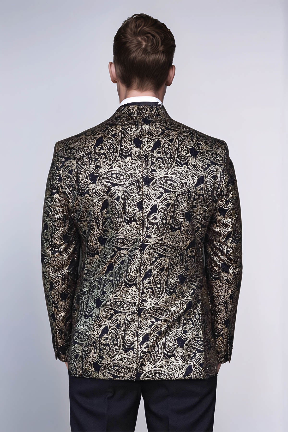 Paisley Peak Lapel Black Men Dinner Tuxedo Jacket - Wessi - Luzilly Bridal & Apparel